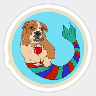 Winston the Bulldog Mermutt Sticker